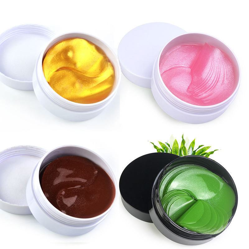 Očná maska ​​s náplasťami na oči s 24K zlatom kolagénom s kyselinou hyalurónovou proti starnutiu pleti, na odstránenie tmavých kruhov pod očami