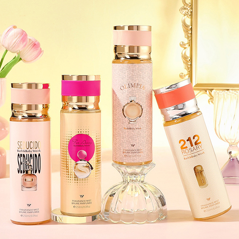 250 ml značkový parfém Sladký kvetinový dámsky telový sprej Body Mist Parfums Designer Parfums